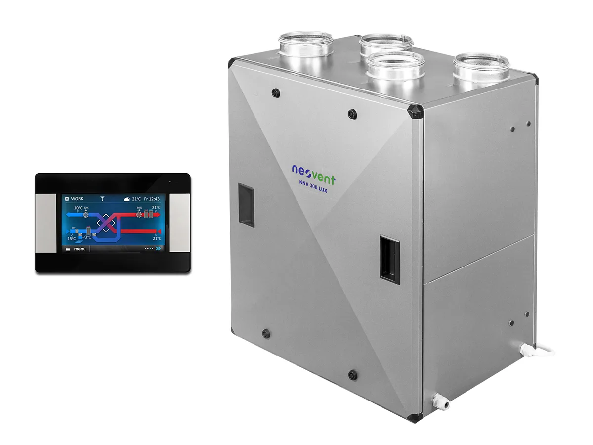 Recuperator de aer cu sistem de ventilație de alimentare și evacuare NEOVENT KNV LUX (debit de aer 840 m³/h)